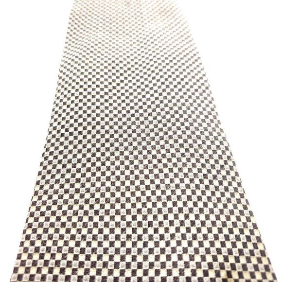 Kenneth Cole Silk Tie Brown Tan Geometric Woven - Picture 2 of 6